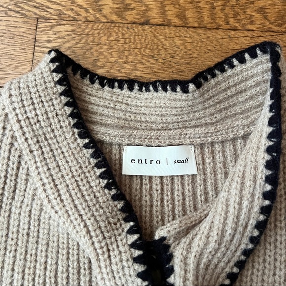 ANTHROPOLOGIE beige and Black Sweater Vest - Picture 3 of 5